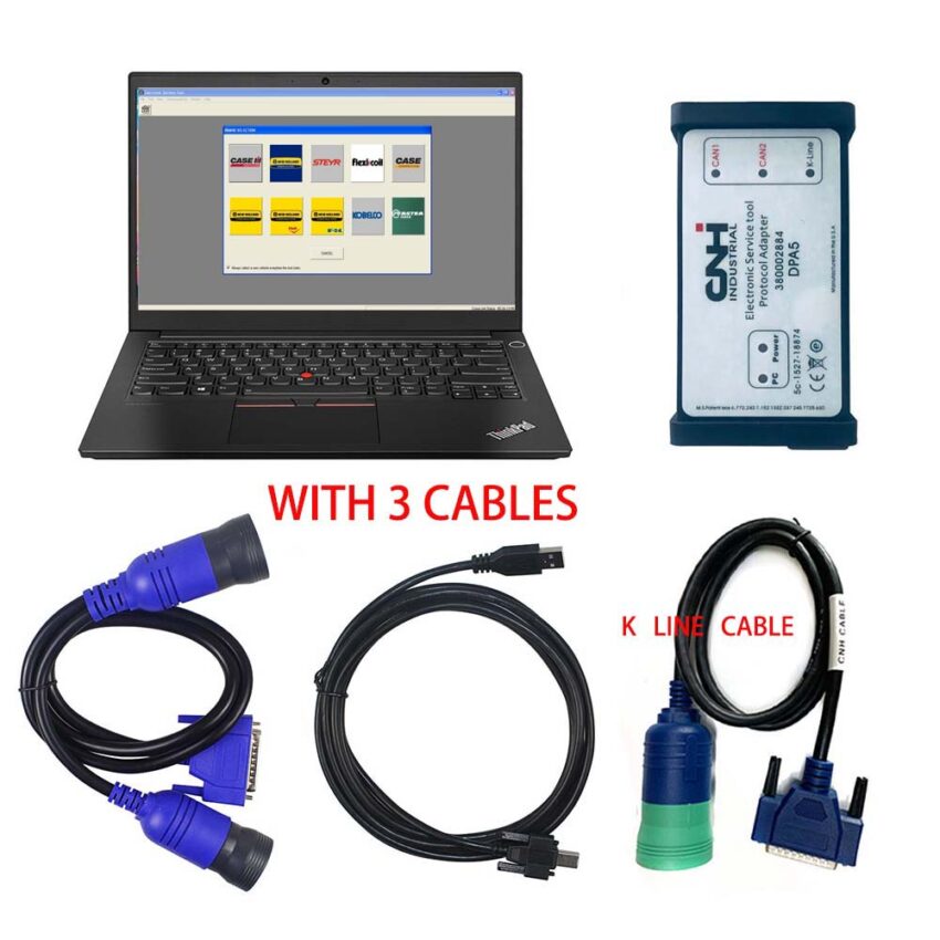 New Holland Electronic Service Tools CNH EST DPA 5 Diagnostic Tool Plus  Lenovo T450 Laptop